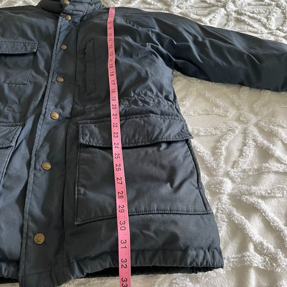 EDDIE BAUER Vintage 90's Goose Down Men's Navy Blue Puffer Jacket Coat - Picture 12 of 14